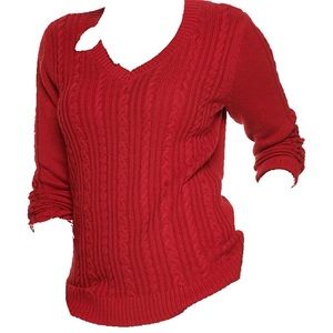 Women’s Croft & Barrow The Classic V-Neck Sweater Red Medium